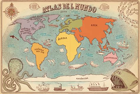 ¡atrévete A Darle La Vuelta Al Mundo Nuestro Atlas Te Guiará Mapa