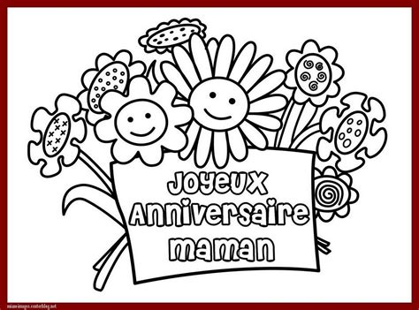 Anniversaire : coloriage Joyeux Anniversaire Maman