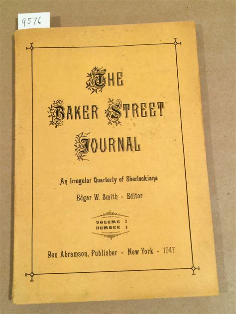 the baker street journal 1947 vol 2 no 3 issue from the first series edgar smith first