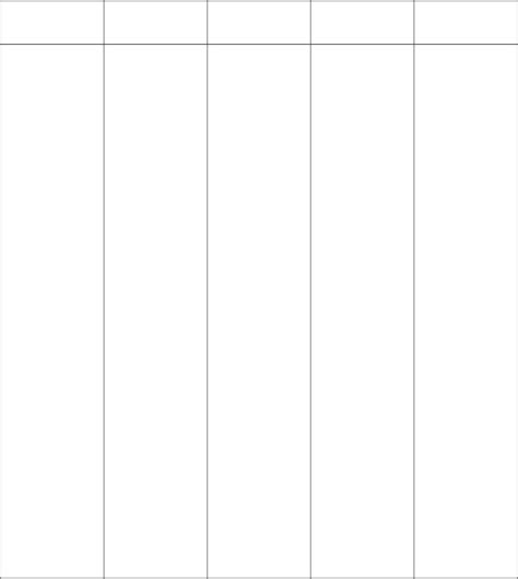 Free Printable 5 Column Charts Pdf Template Printables Hub