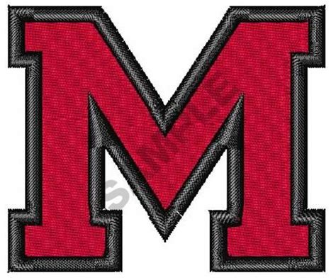 Creative minimalist gradient one line logo template. Collegiate Alphabet M Embroidery Design | AnnTheGran