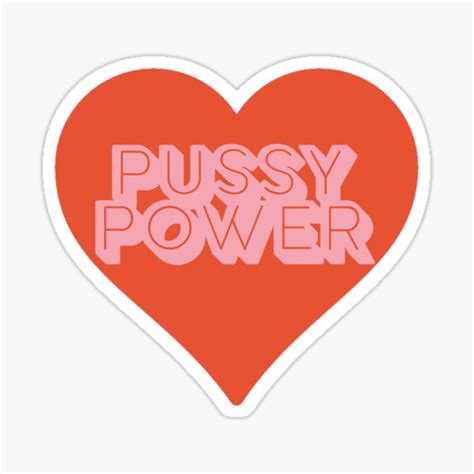 3d Pussy Girl Power Feminist Red Heart Sticker For Sale By Llcrg Redbubble