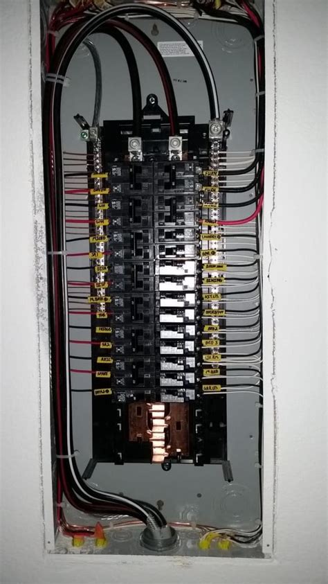 Clearance around an outdoor electrical panel (nes 110.31): Standard electrical panel. Clean, neat & labeled. - Yelp