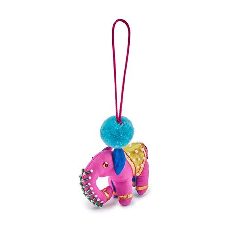 Sasha Pink Pom Pom Elephant Christmas Decoration Unique Items