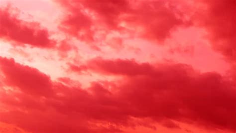 Time Lapse Footage Of Bloody Red Clouds In The Red Sky Bad Omen Stock