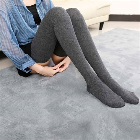 Women Girls Cotton Long Socks Striped Over The Knee Thigh High Stockings Ebay