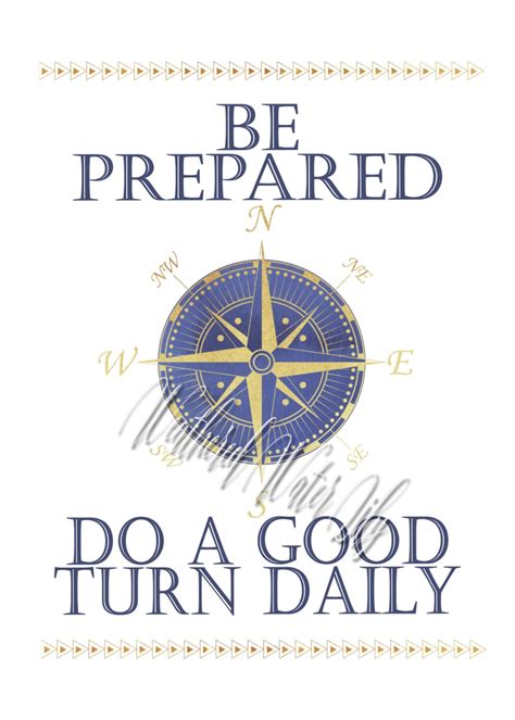 Scout Motto And Slogan Be Prepared Do A Good Turn Daily Etsy
