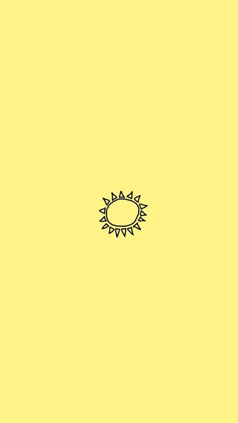 Download Cute Pastel Yellow Aesthetic With Sun Icon Wallpaper