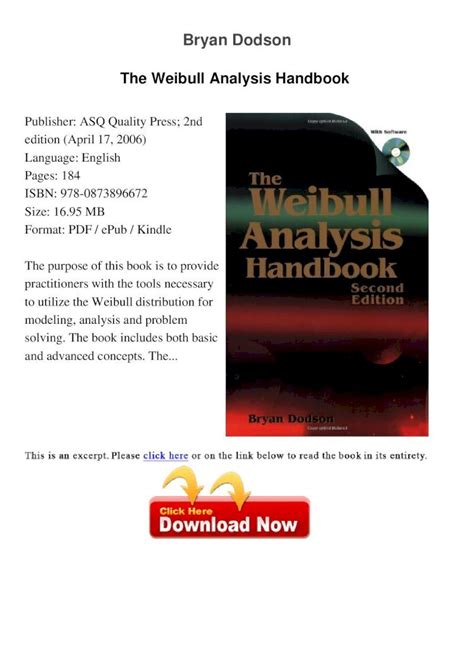 Pdf The Weibull Analysis Handbook Steps Forwardnxgbpdf