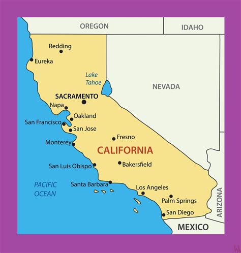 Map Of California Cities Major Cities In California Map Whatsanswer