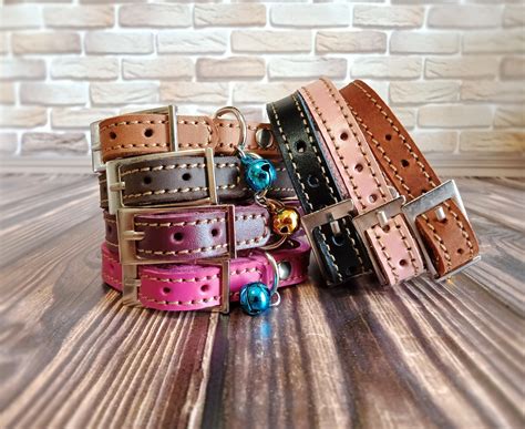 Leather Cat Collar Personalized Cat Collar Custom Cat | Etsy in 2021
