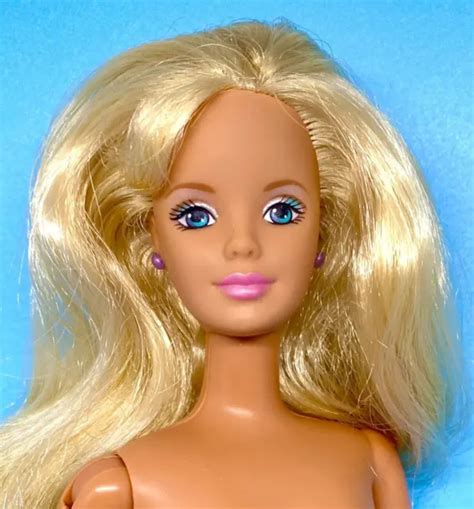 S Mattel Vintage Posable Barbie Doll Nude Blonde Hair Articulated W