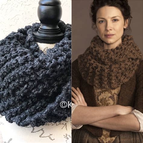Claire Cowl Outlander Infinity Scarf Chunky Knit Colors Etsy
