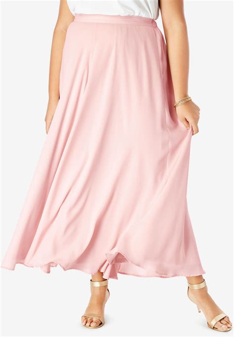 Georgette Maxi Skirt Plus Size Skirts Roamans Maxi Dress With