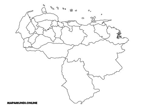 Dibujos De El Mapa De Venezuela Mapa De Venezuela Para Colorear