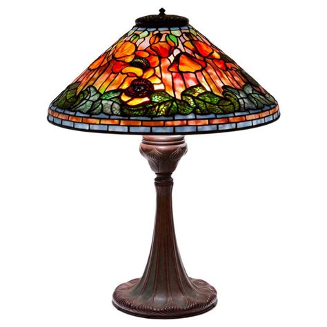 Tiffany Studios Sunset Poppy Table Lamp At 1stdibs