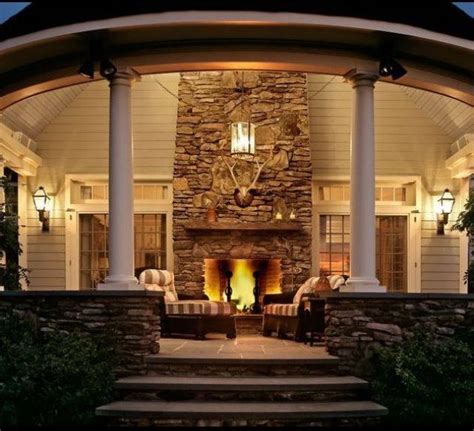Awesome Back Porch With Fireplace Outdoor Fireplace My Dream Home