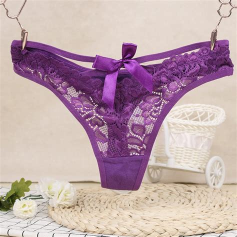 Buy 1pc Sexy Women Lace Low Rise Hollow Briefs Panties G String Thongs Lingerie
