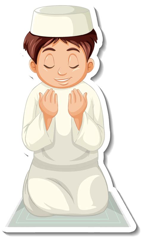 Muslim Kids Praying Vector Art Icons And Graphics For Free Download
