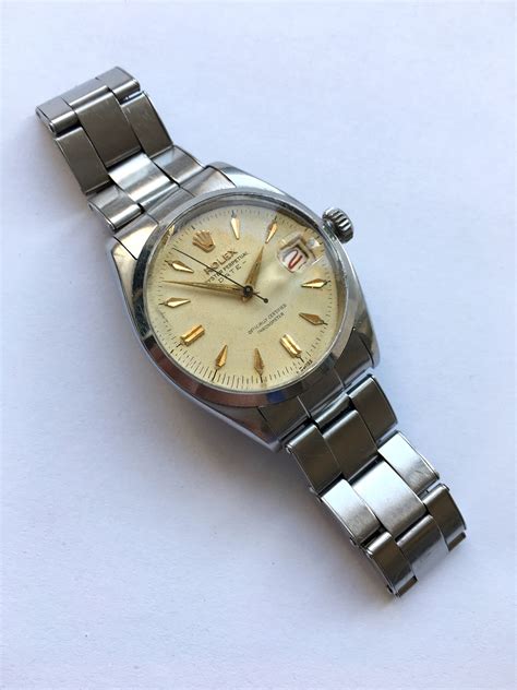 Seltene Rolex Oyster Perpetual 1957 Ref 6534 Roulette Date Vintage