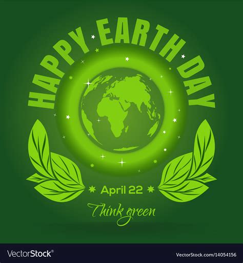 Happy Earth Day April 22 Earth Day Poster Design Vector Image