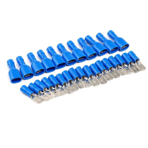 100pcs Blue Insulated Electrical Connectors Spade Male And Female Crimp
