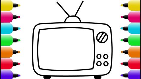 How To Draw and Color Tv | Coloring Pages Videos For Kids | Learning