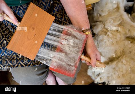Carding Making Wool Stock Photo Alamy