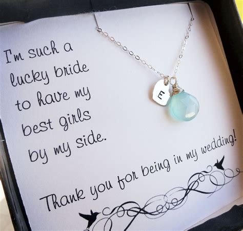 Wedding gift to bride from bridesmaid. Personalized Bridesmaid gifts THREE bridesmaid thank you