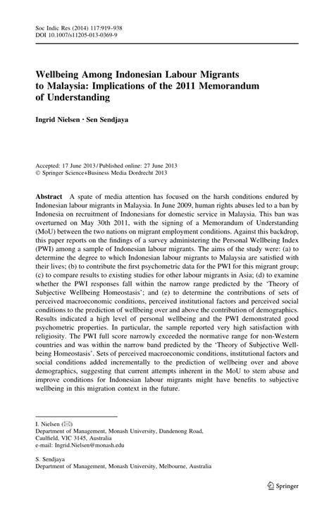 Memorandum of transfer in malaysia. (PDF) Wellbeing Among Indonesian Labour Migrants to ...