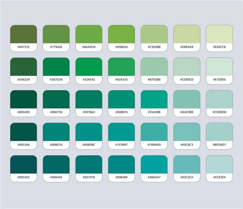 Green Color Palette With Hex 2681487 Vector Art At Vecteezy