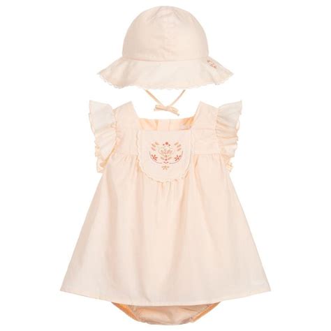 A Pink Cotton Dress Set For Baby Girls By Chloé This Lovely Outfit Has
