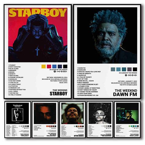 Star Singer The Weeknd Album Poster Aesthetic Pop Music Rapper Hip Hop