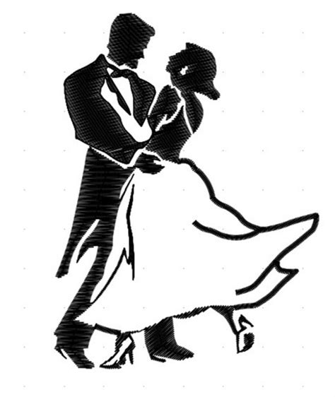 Line art bilder sind zur zeit absolut im trend: Dancing Couple Embroidery Design | AnnTheGran
