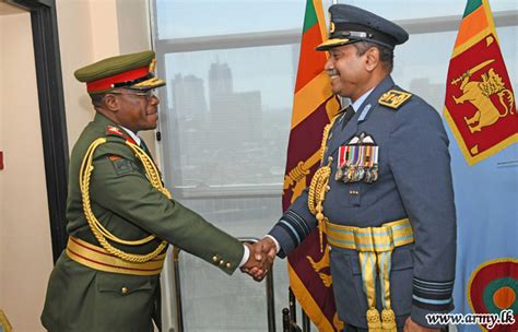 Zambian Army Chief Pays Courtesies On Air Force Commander Sri Lanka Army