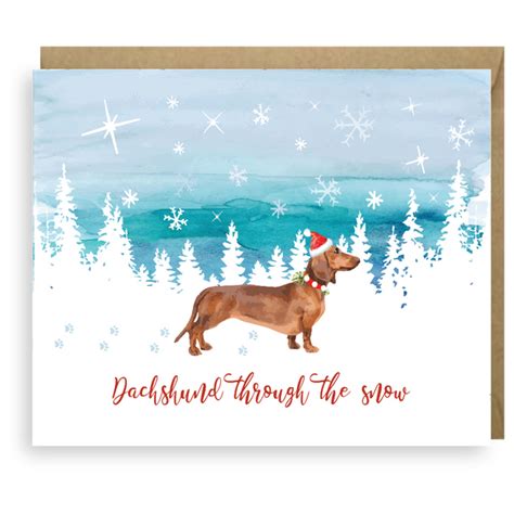 Second Story Cards Dachshund Through The Snow Card Second Story Cards