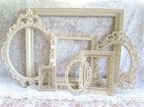 Shabby Chic Frames Vintage Frames Cream White Frame Set Etsy Shabby