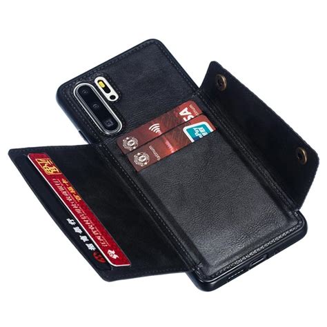 Thin and light android phone cases. Cardholder Series Huawei P30 Pro Magnetisk Cover - Sort