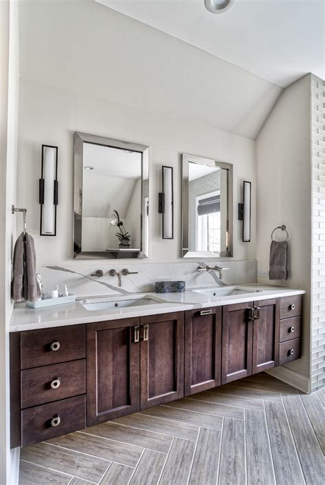 The first version of vanity fair was published from 1913 to 1936. Double Floating Vanity - Transitional - Bathroom - New York - by KraftMaster Renovations