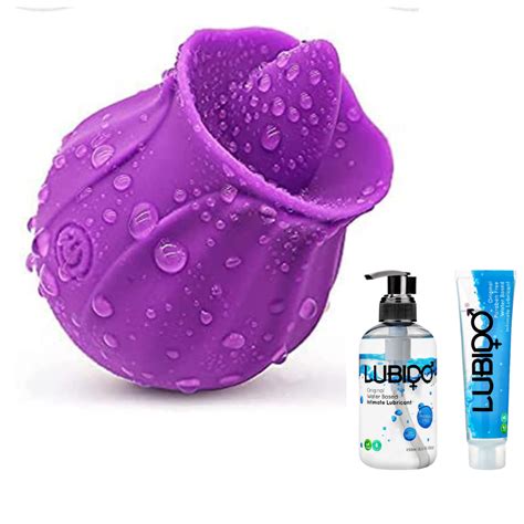 10 Frequencies Touch Of Happiness Powerful Rose Tongue Mini Massager With Lubricant Optional