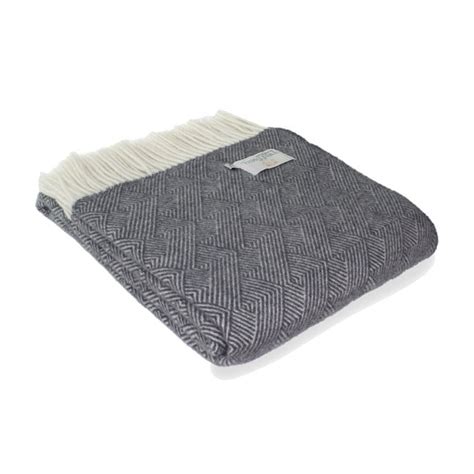 Buy Tweedmill Pure New Wool Delamere Throw Blue Black By Design