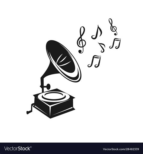 Gramophone And Phonograph Record Player Silhouette