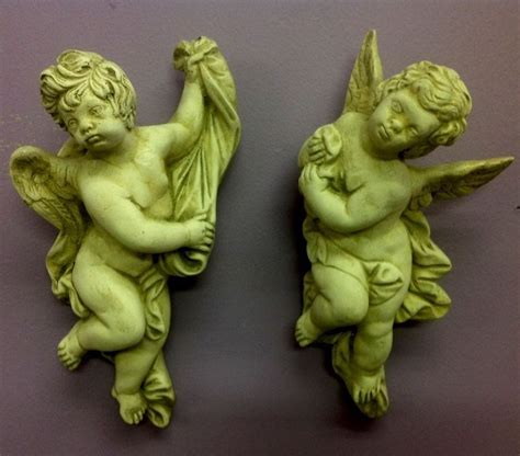 Flying Angels Cherubs With Wings Pair Wall Plaques Home Decor New Cherub Wall Sculpture Art