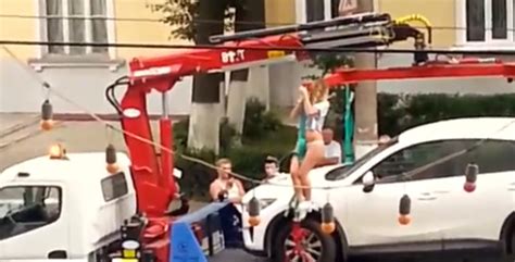 Hot Russian Girl Climbs A Tow Truck To Save Her Car Tow Truck Tow Truck Driver Towing