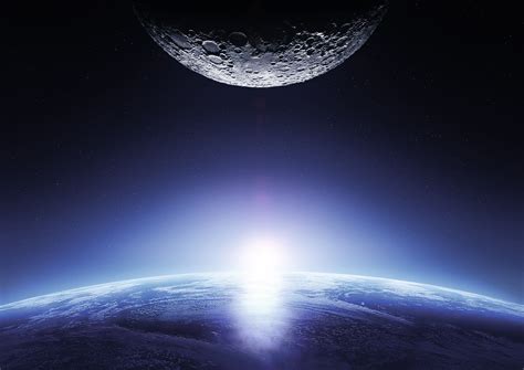 Earth And Moon Wallpaper Hd