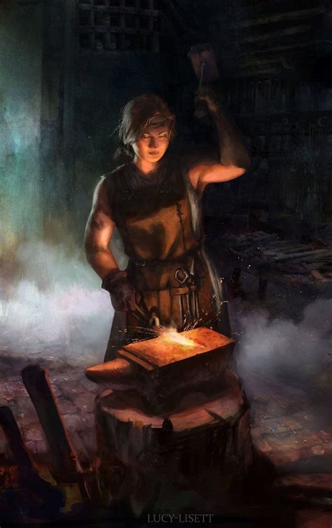 blacksmith by lucy lisett blacksmithing concept art characters medieval fantasy