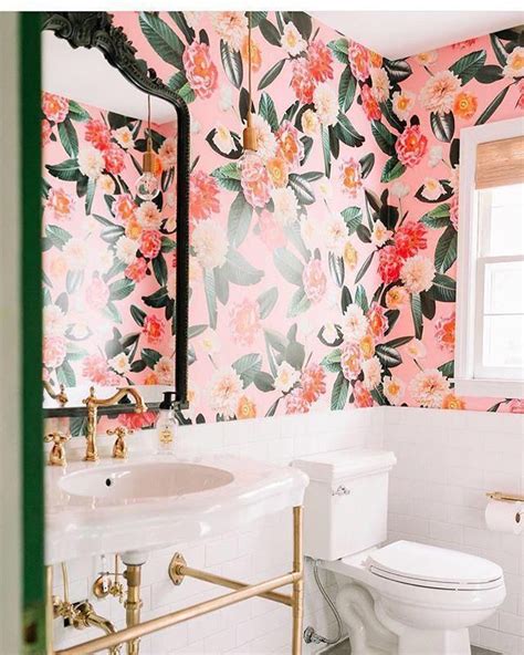 Make Your Bathroom An Oasis With Bold And Colorful Tropical Wallpaper