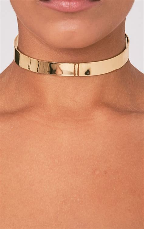 Trish Gold Thinline Metal Choker With Images Metal Choker Chokers