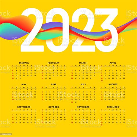 새해 템플릿을위한 현대적인 스타일 2023 달력 10월에 대한 스톡 벡터 아트 및 기타 이미지 10월 11월 12월