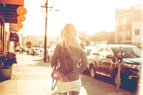 Young Girl Walking Down The Street Free Stock Photo Picjumbo